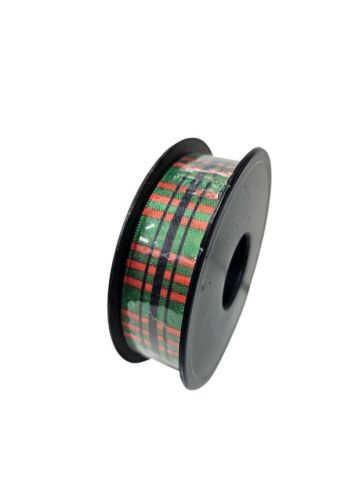 2 Cm (20 Mt.) Çizgili Ekose Saten Kurdele