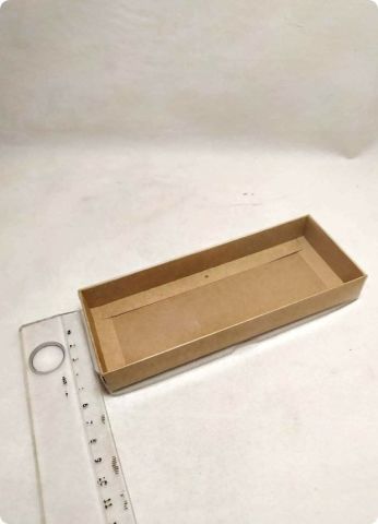 6x16x2 Cm Altı Karton, Üstü Asetat/Şeffaf Kapaklı dikdörtgen Kutu 25 li