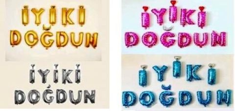 35 Cm ''İyiki Doğdun'' Yazılı Folyo Balon Set