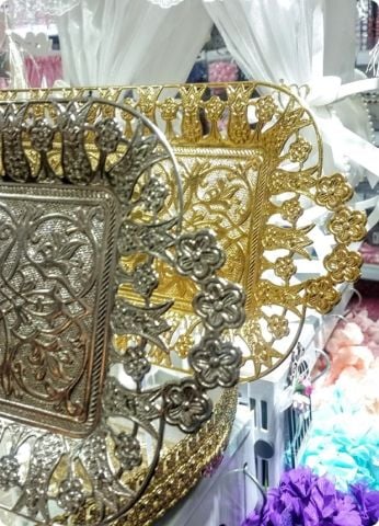 Dikdörtgen Metal Boş Yüzük,Söz,Nişan,Nikah Tepsisi