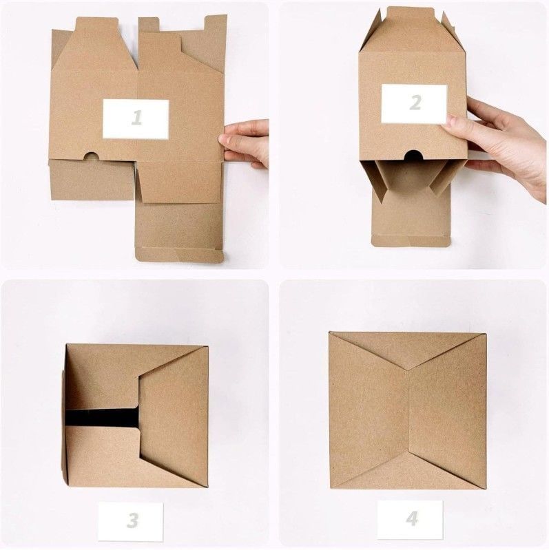 11x11x12 Cm Kilitli E-Ticaret Hediye Kutusu, Kraft Karton Kargo Paketleme Kutusu