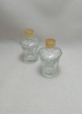 50 cc Mini Pvc Kapaklı Çizgili Cam Kolanya Şişesi