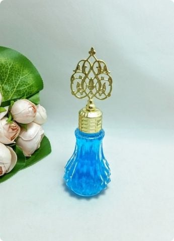 12 Li Metal Güneş Tepelikli Cam Kolonya Şişesi