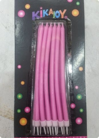 12 li Renkli Uzun Mum