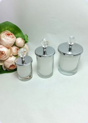 24 lü Metalize Kristal Tepelikli İçi Mumlu Cam Bardak