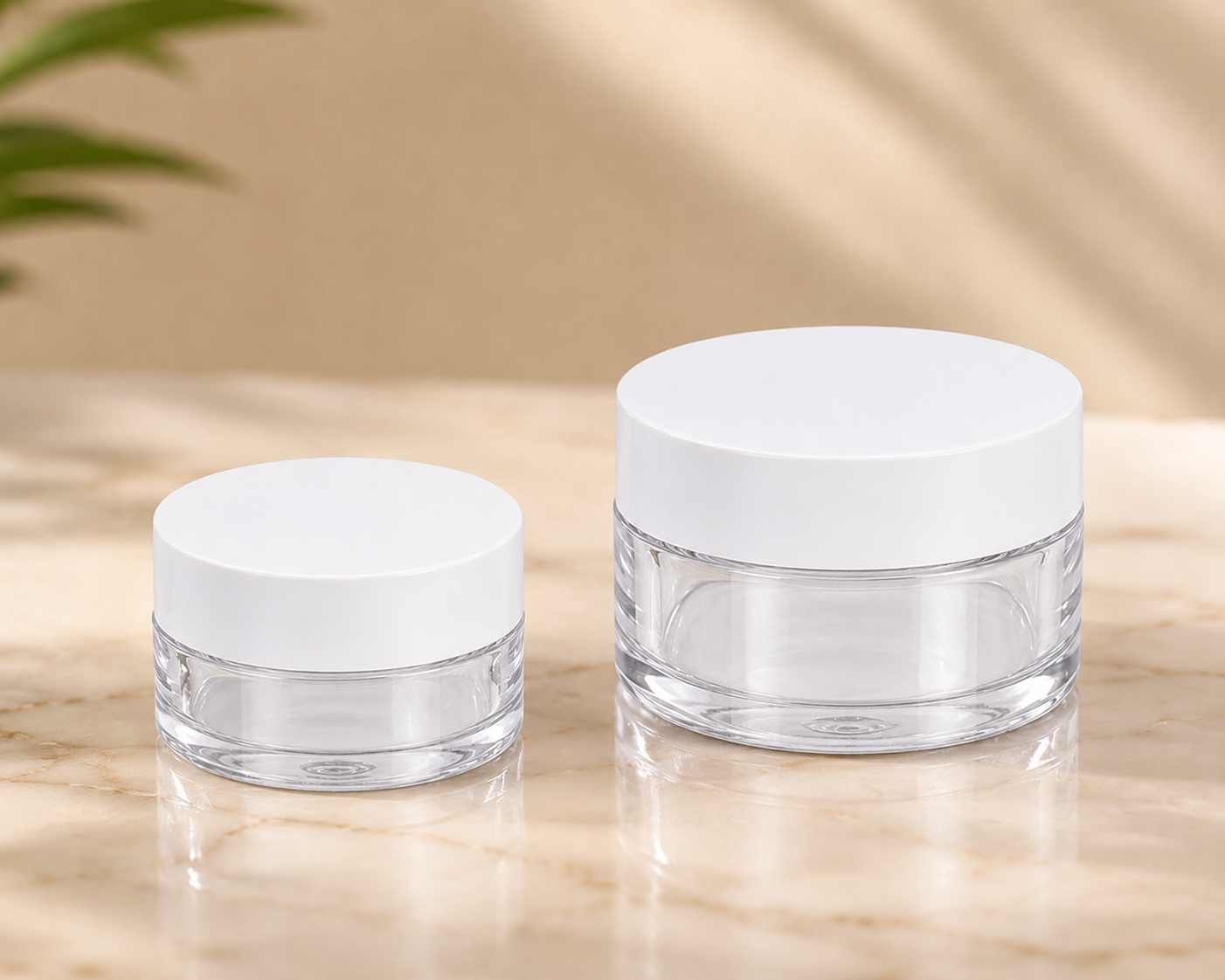 5 ml & 10 ml beyaz kapak mika krem kutu kavanoz