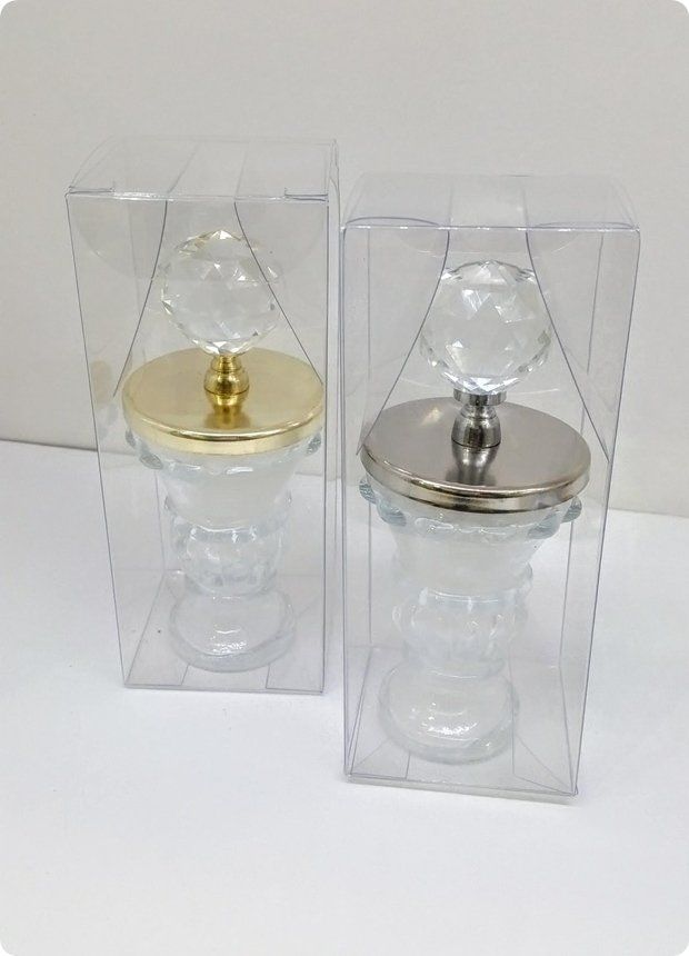 20 li Kristal Tepelikli Biblo Mum (Metal Kristal Tepelikli)