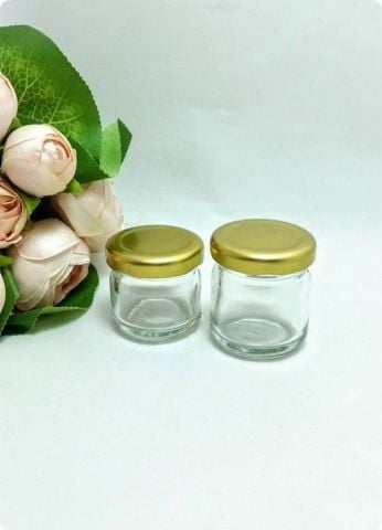 10 Lu Gold Kapaklı Minik Cam kavanoz (29 cc / 40 cc)