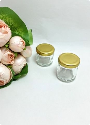 10 Lu Gold Kapaklı Minik Cam kavanoz (29 cc / 40 cc)