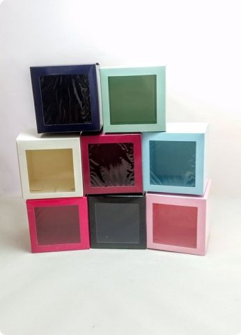 25 Li 6X6X6 cm Pencereli Küp Çerezlik Karton Kutu