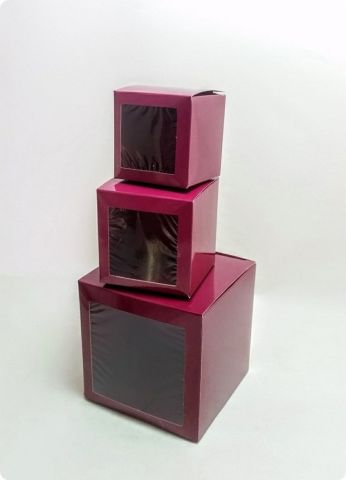 25 Li 8X8X8 cm Pencereli Küp Karton Kutu
