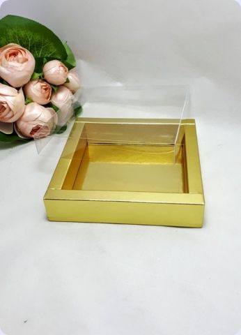 12,5x12,5 Cm Altı Karton, Üstü Asetat/Şeffaf Kapaklı Kare Kutu 30 Lu
