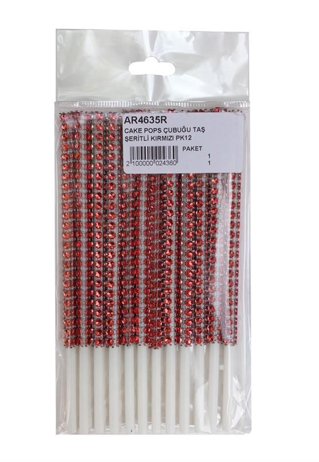12'li Cake Pops Çubuğu Taş Şeritli