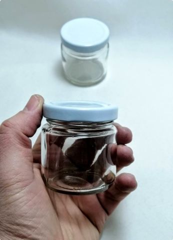 Beyaz Kapaklı Cam kavanoz (106 cc)