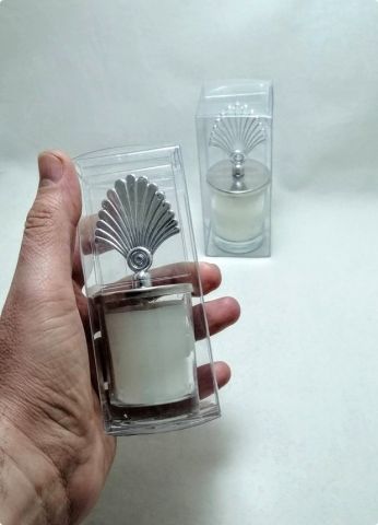 Yelpaze Tepelikli Shot Boy Kutulu Mumlu Cam Bardak