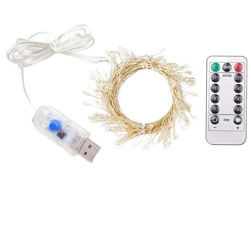 6m 200 Led Gün ışığı Uzaktan Kumandalı 8 Modlu Usb'li