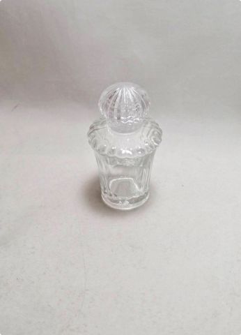 50 cc Mini Taç Kapaklı Çizgili Cam Kolonya Şişesi