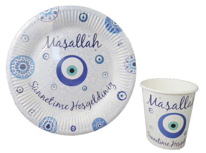 8 Lİ KARTON BARDAK MAŞALLAH SÜNNETİME HOŞGELDİNİZ 8 OZ