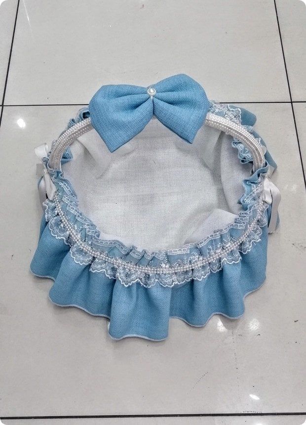 Keten fiyonklu bebek sepeti