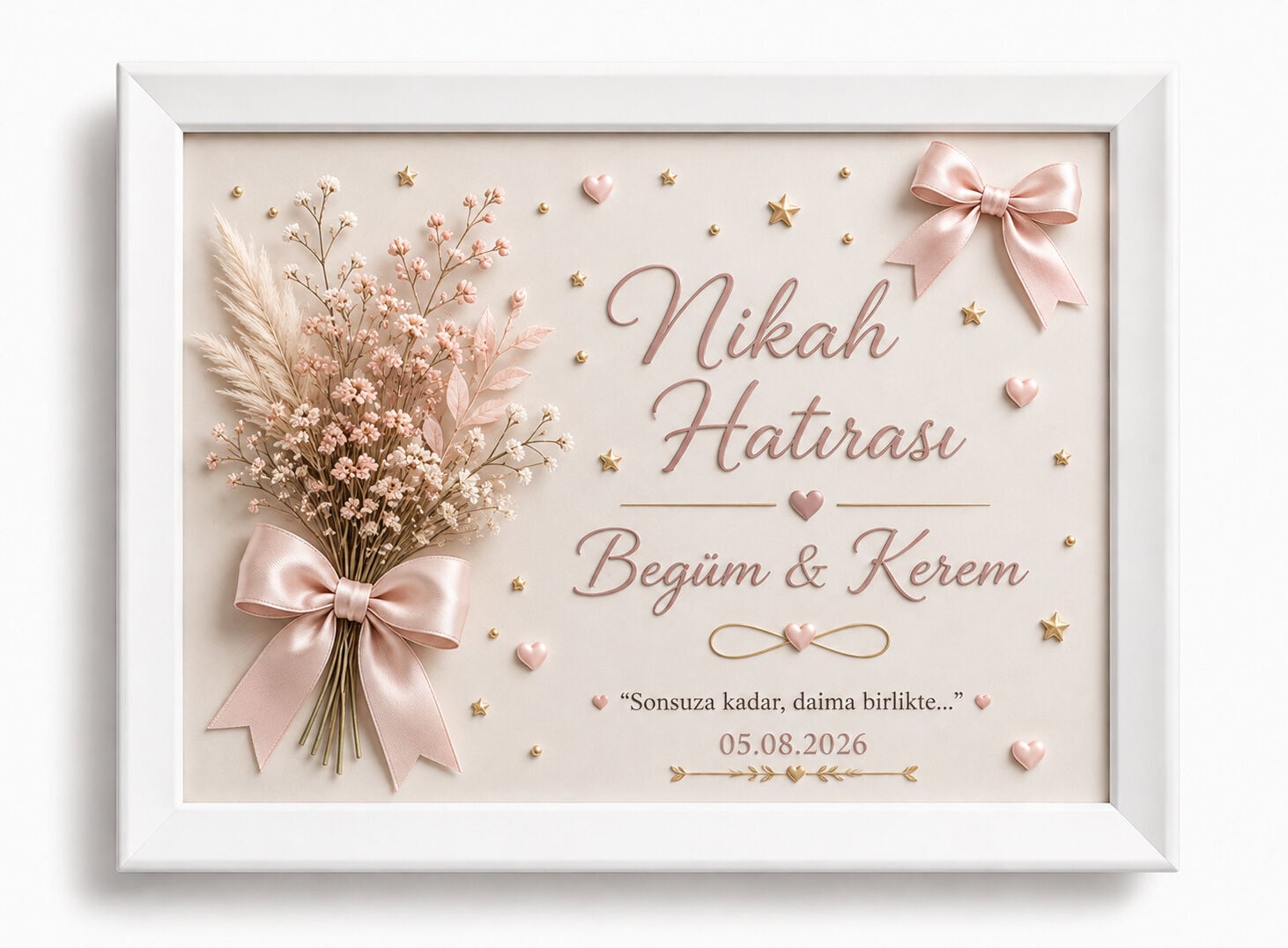Dikdörtgen baskılı mıknatıslı nikah çerçeve modelleri