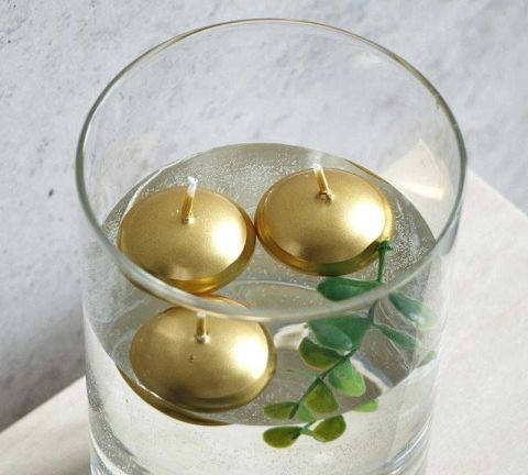 9 LU MUM TEALIGHT YÜZEN MUM ALTIN