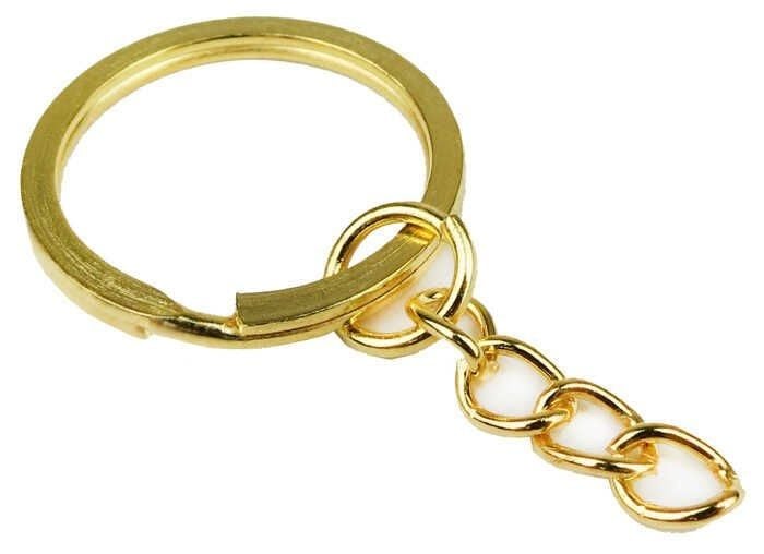 50 Lİ ANAHTARLIK HALKASI METAL 4,5 CM ALTIN