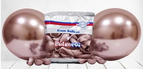 BALON KROM PARLAK 10 İNC ROSE GOLD PK:50 KL:35