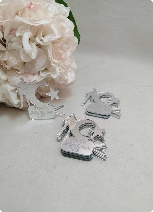 Ayyıldızlı asker pleksi ayna (5*5 cm )