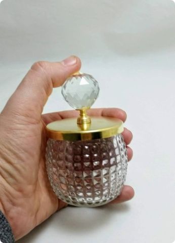 20 Adet Kristal Tepeli Kristalize Cam Kavanoz Lokumluk,Çerezlik