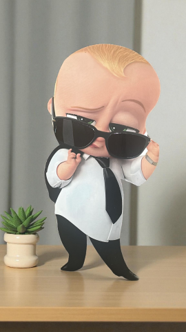 Çift taraf baskılı Patron bebek& boss baby figür(5 adet)