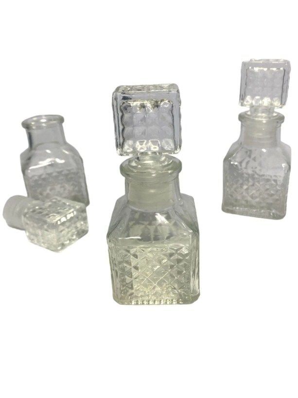 50 cc Kristal Kapaklı Dikdörtgen Cam Şişe