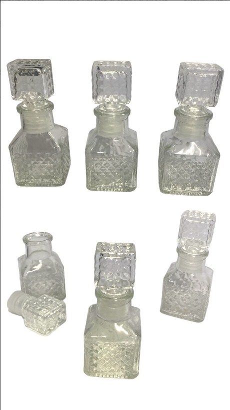 50 cc Kristal Kapaklı Dikdörtgen Cam Şişe