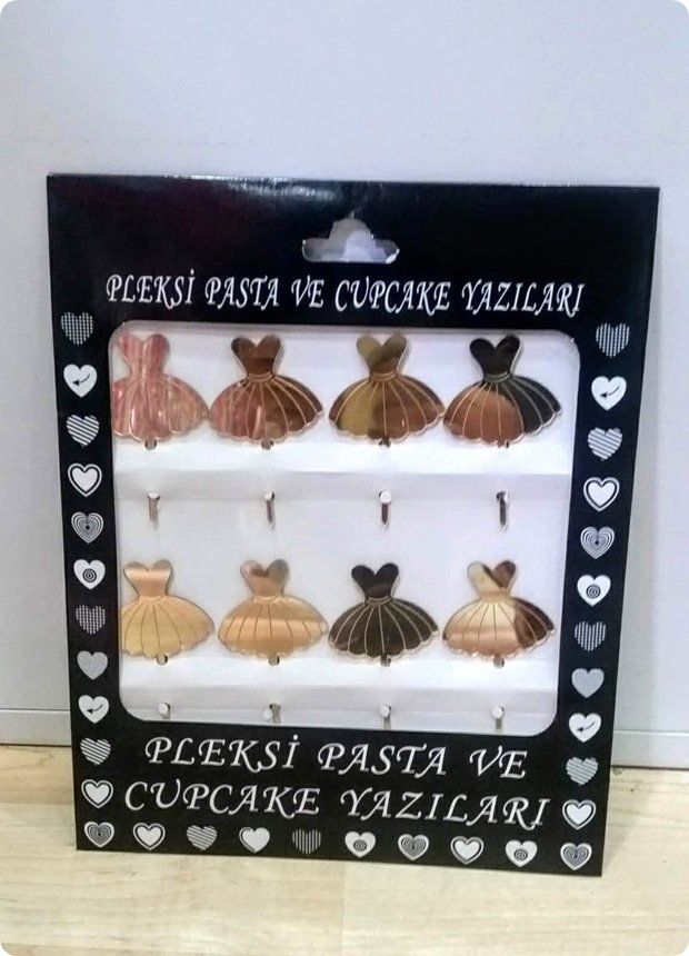 8 Li Kız bebek Elbise Pleksi ayna pasta süsü