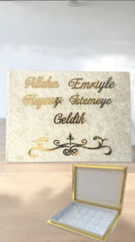 24 lü Kadife kaplı Kız İsteme çikolata kutusu