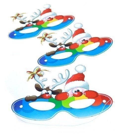 5 Li Noel Baba & Geyik li Parlak Maske