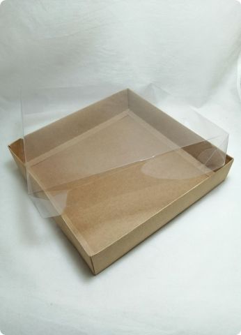 25x25x5 cm Kraft Karton Asetat Kutu 20 li