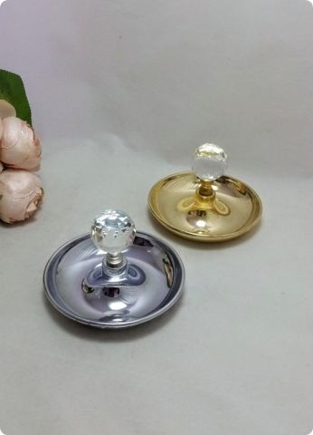 12 li Kristal Tepeli Yuvarlak Metal Şekerlik