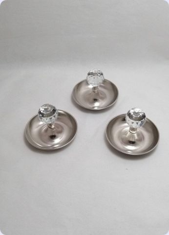 12 li Kristal Tepeli Yuvarlak Metal Şekerlik