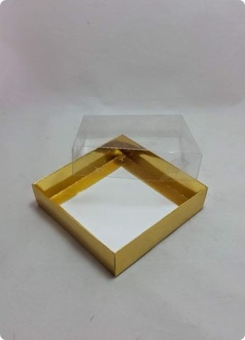 50 li 12x12x3 cm Altı Karton Asetat Kapaklı Çerçeve Kutusu