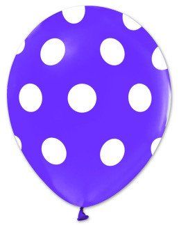 BALON ÇEPEÇEVRE BEYAZ PUANTİYELİ LİLA