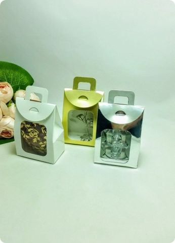 20 li Pencereli Karton Mini Çerez Çanta/Kutu