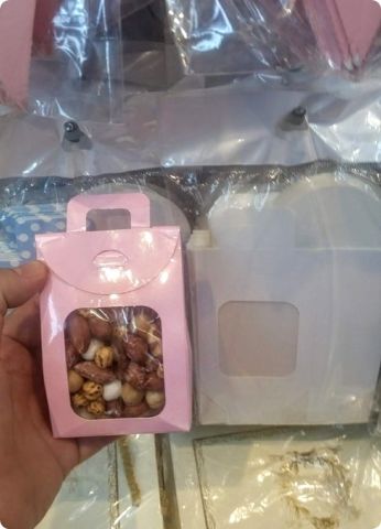 20 li Pencereli Karton Mini Çerez Çanta/Kutu