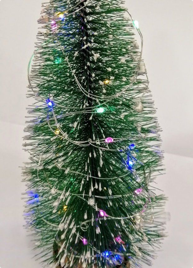 25 cm Led Işıklı Mini Masaüstü Karlı Yılbaşı Çam Ağacı