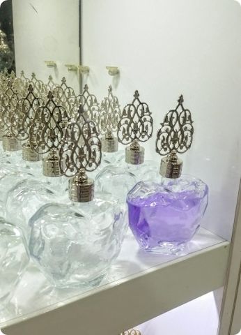 12 li Metal Tepelikli Kalp Cam Kolonya Şişesi