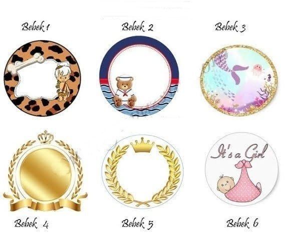 6 Cm İsme özel Baskılı Bebek Ahşap Süs modelleri