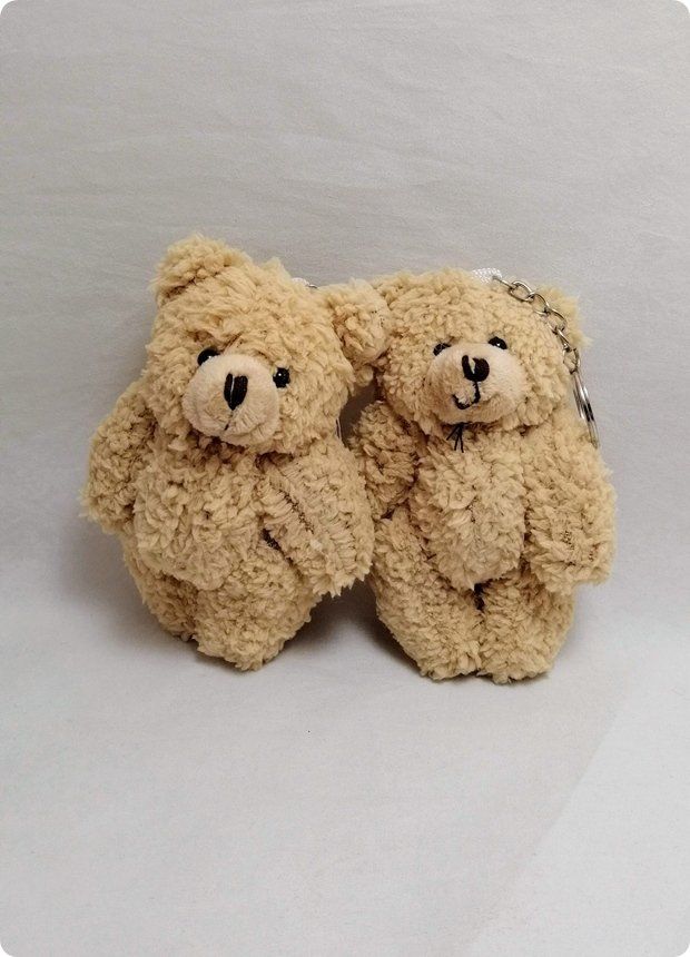 10 cm Peluş Tüylü Ayıcık Anahtarlık