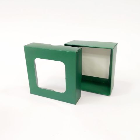 10x10x5 Cm Pencereli Karton Kare Asetat Kutu 20 li