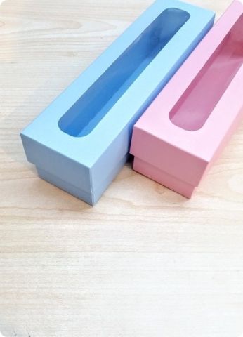 5x20x5 cm Pencereli Uzun Karton Asetat Kutu 20 Li
