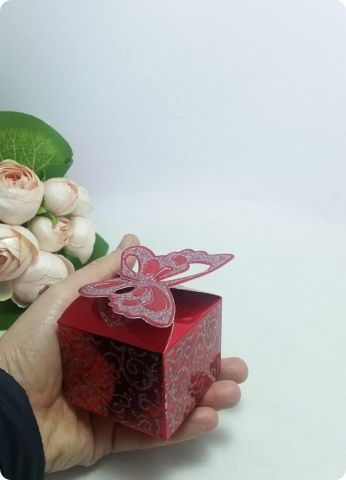50 Li Simli Kelebekli Karton Kutu