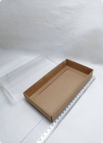 20x10x3 Cm Altı Karton, Üstü Asetat / Şeffaf Kapaklı Kutu 10 Lu
